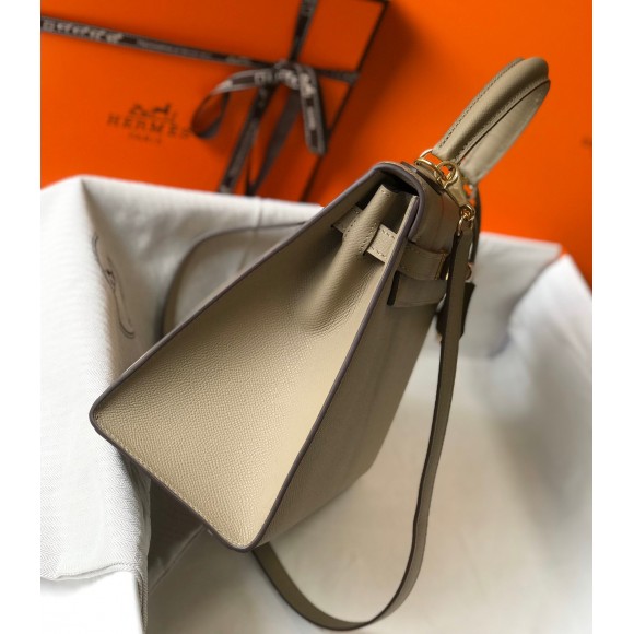 H**mes kelly 28cm sellier bag in gris tourterelle epsom calfskin ghw