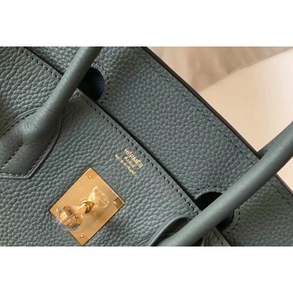 H**mes birkin 35 bag in vert amande clemence leather with ghw