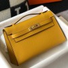Hermes Kelly Pochette Clutch Bag In Yellow  Epsom Leather