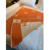 Hermes Avalon Throw Blanket in Orange Wool and Cashmere