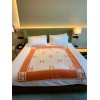 Hermes Avalon Throw Blanket in Orange Wool and Cashmere