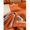Hermes Avalon Throw Blanket in Orange Wool and Cashmere