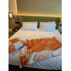 Hermes Avalon Throw Blanket in Orange Wool and Cashmere