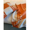 Hermes Avalon Throw Blanket in Orange Wool and Cashmere