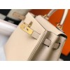 Hermes Kelly 32cm Retourne Bag in Trench Clemence Leather GHW