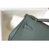 Hermes Kelly Pochette Clutch Bag In Vert Amande Epsom Leather