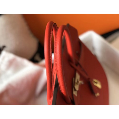 Hermes Birkin 35 Bag in Red Clemence Leather with GHW