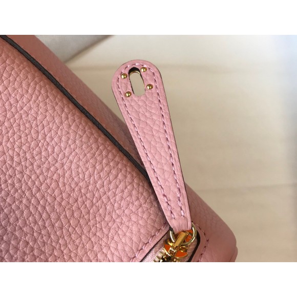 H**mes lindy mini bag in pink clemence leather ghw