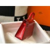 Hermes Kelly Mini II Sellier Bag In Red Crocodile Embossed Leather