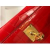 Hermes Kelly Mini II Sellier Bag In Red Crocodile Embossed Leather