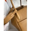 Hermes Lindy 26 Handmade Bag In Biscuit Clemence Leather
