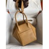 Hermes Lindy 26 Handmade Bag In Biscuit Clemence Leather