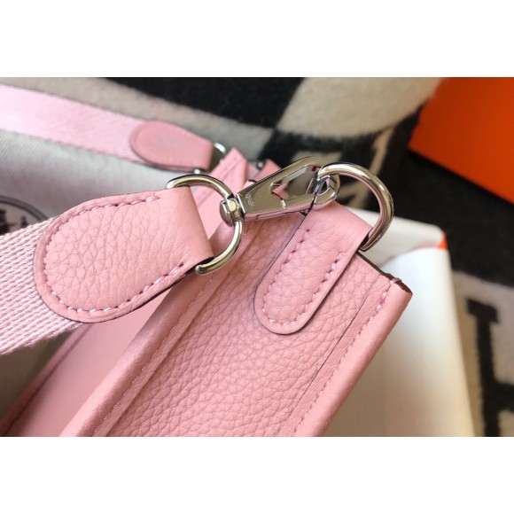 H**mes evelyne iii mini bag in pink clemence leather