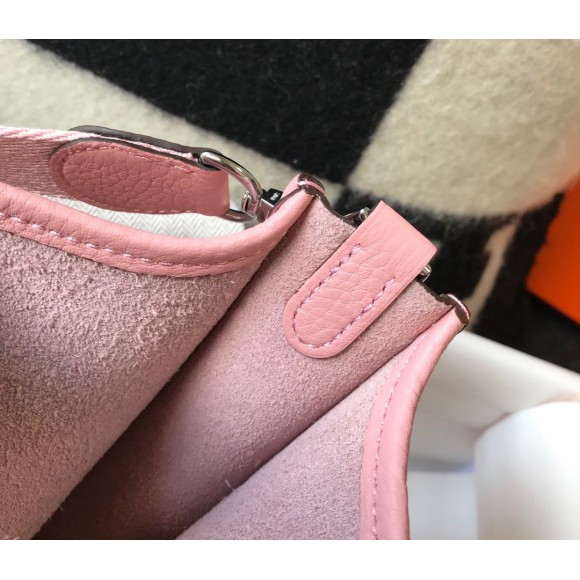 H**mes evelyne iii mini bag in pink clemence leather