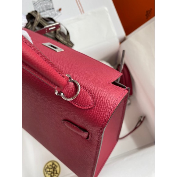 H**mes kelly sellier 28 handmade bag in ruby epsom calfskin