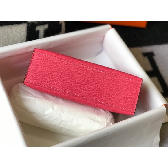 H**mes kelly pochette clutch bag in rose lipstick epsom leather