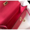 Hermes Kelly Pochette Clutch Bag In Rose Lipstick Epsom Leather