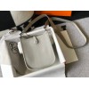 Hermes Evelyne III Mini Bag In Pearl Grey Clemence Leather