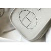 Hermes Evelyne III Mini Bag In Pearl Grey Clemence Leather