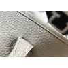 Hermes Evelyne III Mini Bag In Pearl Grey Clemence Leather