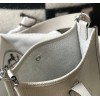 Hermes Evelyne III Mini Bag In Pearl Grey Clemence Leather