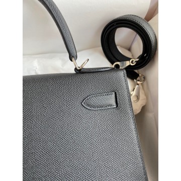 Hermes Kelly Sellier 28 Handmade Bag In Black Epsom Calfskin Hermes Kelly Sellier 28 Handmade Bag In Black Epsom Calfskin