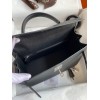 Hermes Kelly Sellier 28 Handmade Bag In Black Epsom Calfskin