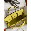 Hermes Birkin 25 Retourne Handmade Bag In Lime Epsom Calfskin
