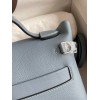 Hermes 24/24 Mini 21 Handmade Bag in Blue Lin Evercolor Leather