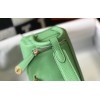 Hermes Lindy Mini Bag In Vert Criquet Clemence Leather GHW