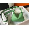 Hermes Lindy Mini Bag In Vert Criquet Clemence Leather GHW