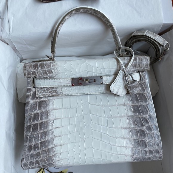 H**mes kelly retourne 28 handmade bag in himalaya crocodile niloticus skin