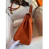 Hermes Kelly Retourne 32 Handmade Bag In Orange Clemence Leather