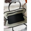 Hermes Garden Party 30 Handmade Bag in Toile and Black Leather