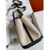 Hermes Garden Party 30 Handmade Bag in Toile and Black Leather