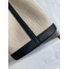 Hermes Garden Party 30 Handmade Bag in Toile and Black Leather
