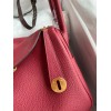 Hermes Lindy 26 Handmade Bag In Ruby Clemence Leather