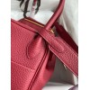 Hermes Lindy 26 Handmade Bag In Ruby Clemence Leather