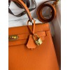 Hermes Kelly Sellier 28 Handmade Bag In Orange Epsom Calfskin