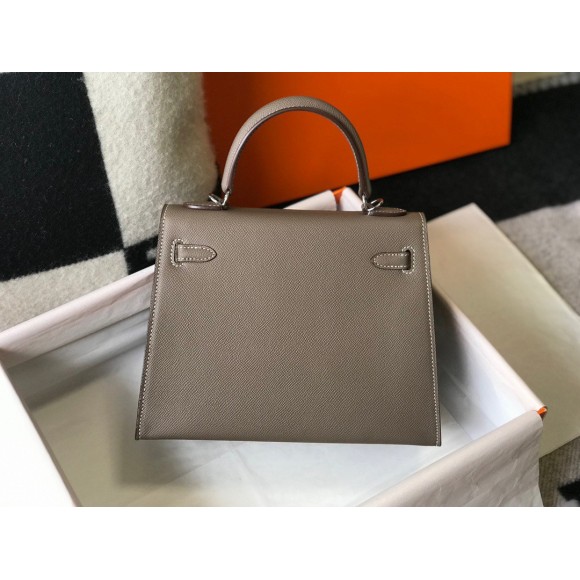 H**mes kelly 25cm sellier bag in taupe epsom calfskin phw