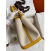 Hermes Garden Party 30 Handmade Bag in Toile and Yellow Leather