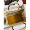 Hermes Garden Party 30 Handmade Bag in Toile and Yellow Leather