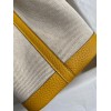 Hermes Garden Party 30 Handmade Bag in Toile and Yellow Leather