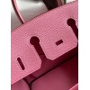 Hermes Birkin 25 Retourne Handmade Bag In Pink Clemence Leather