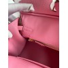Hermes Birkin 25 Retourne Handmade Bag In Pink Clemence Leather