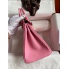 Hermes Birkin 25 Retourne Handmade Bag In Pink Clemence Leather