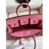Hermes Birkin 25 Retourne Handmade Bag In Pink Clemence Leather