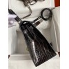 Hermes Kelly Sellier 28 Handmade Bag In Black Crocodile Niloticus Shiny Skin