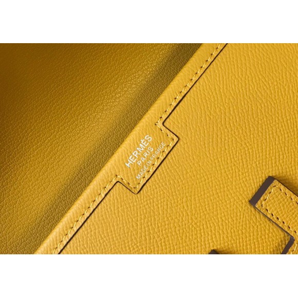 H**mes jige elan 29 clutch bag in yellow epsom leather