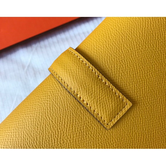 H**mes jige elan 29 clutch bag in yellow epsom leather